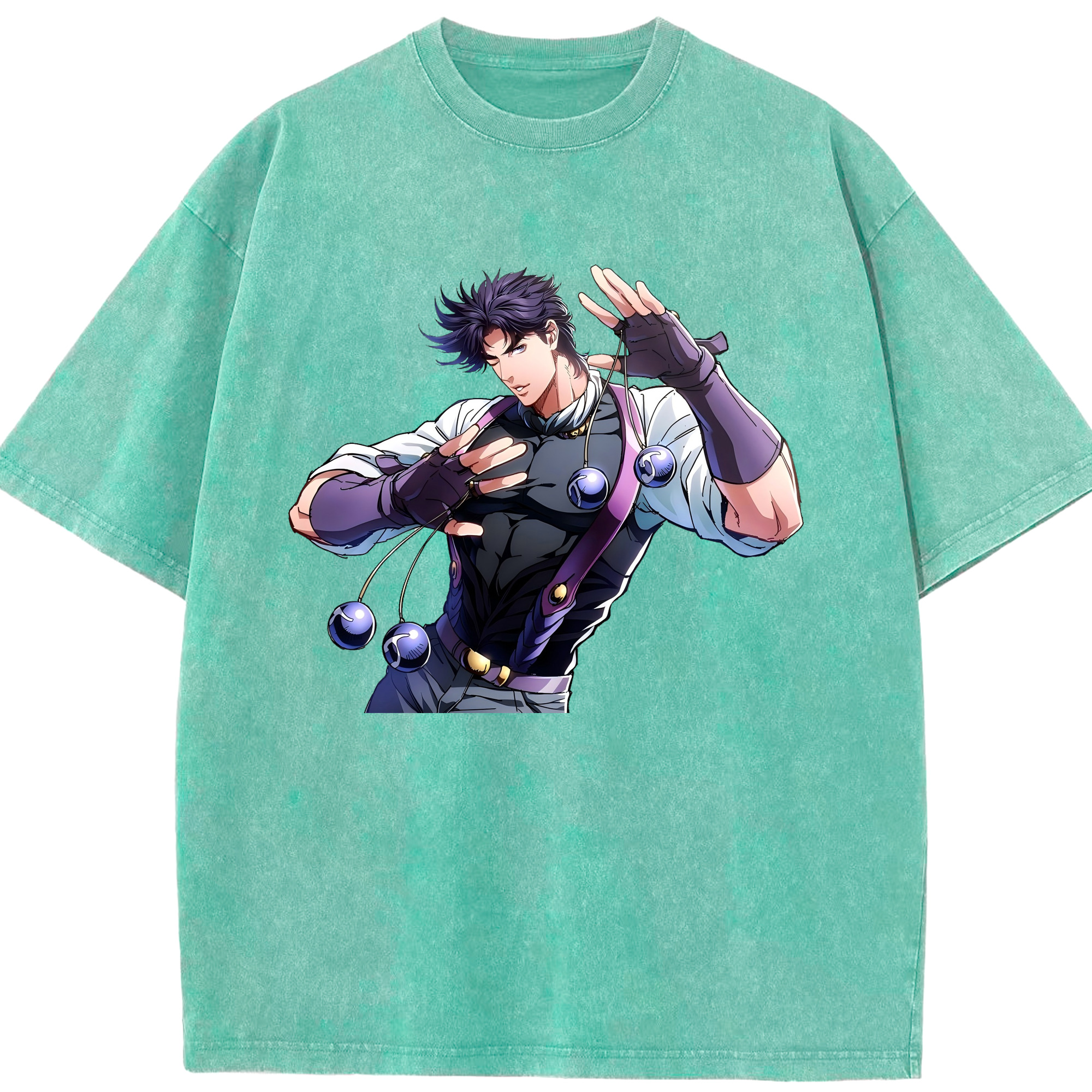 （画像用） ジョジョの奇妙な冒険 JoJo's Bizarre Adventure 綿100% ヴィンテージ風 半袖Tシャツ（フロントプリント）